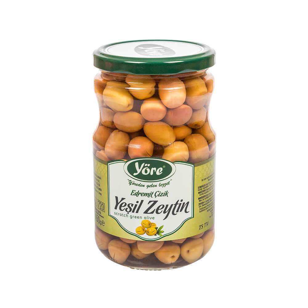 Yöre Edremit Çeşidi İşlem Görmüş Salamura Çizik Yeşil Zeytin 400 gr ürünü