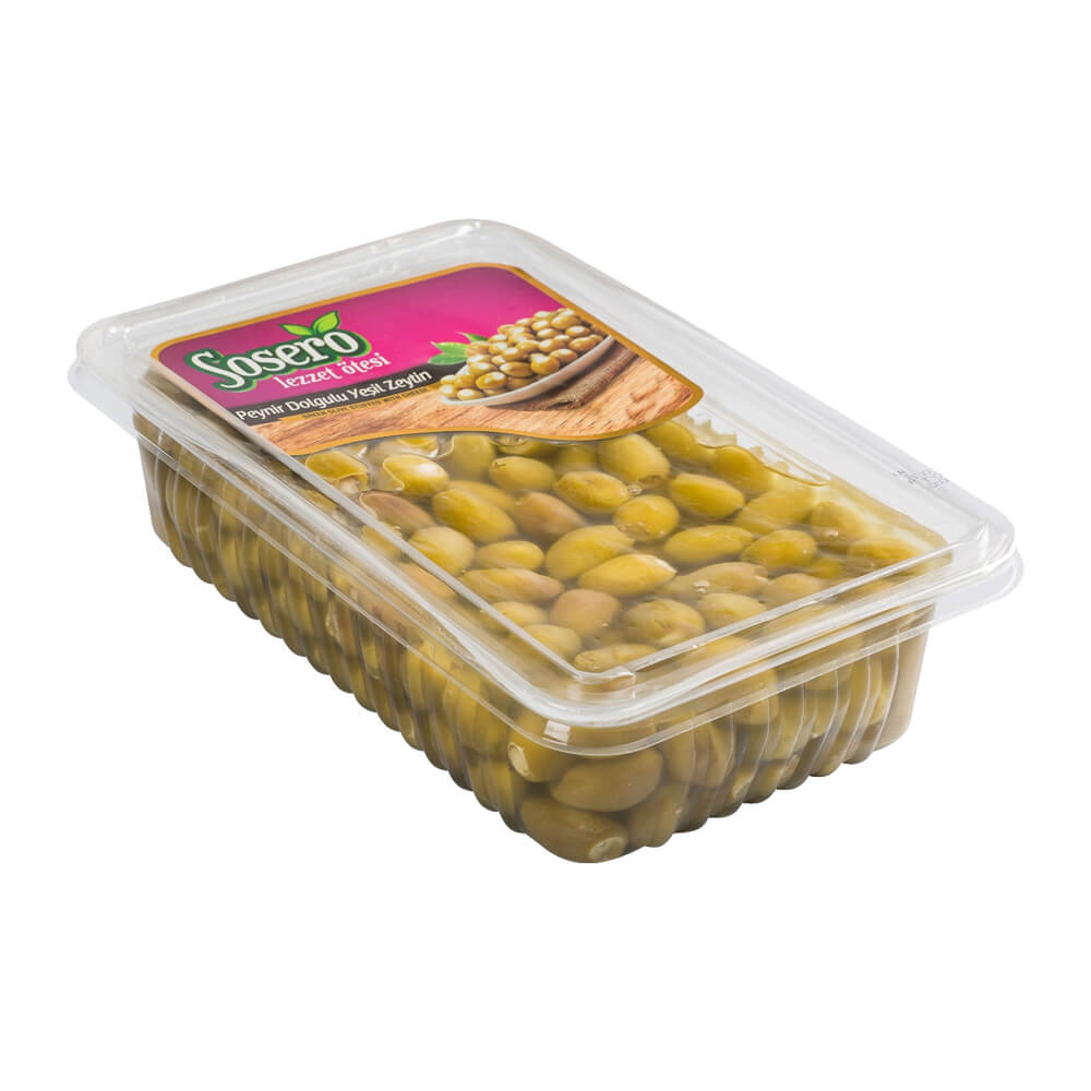 Sosero Peynir Dolgulu Yeşil Zeytin 1250 gr Tabak ürünü