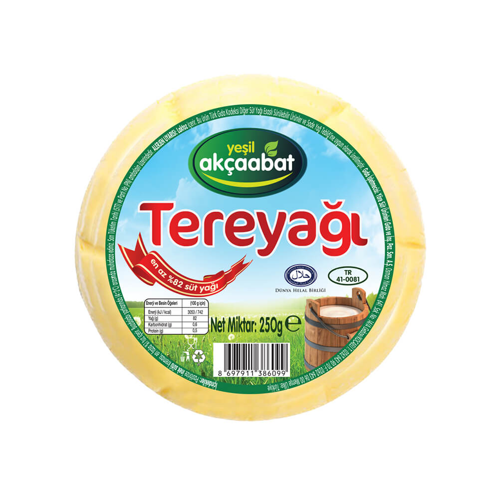 Yeşil Akçaabat Kahvaltılık Tuzsuz Tereyağı 250 gr ürünü